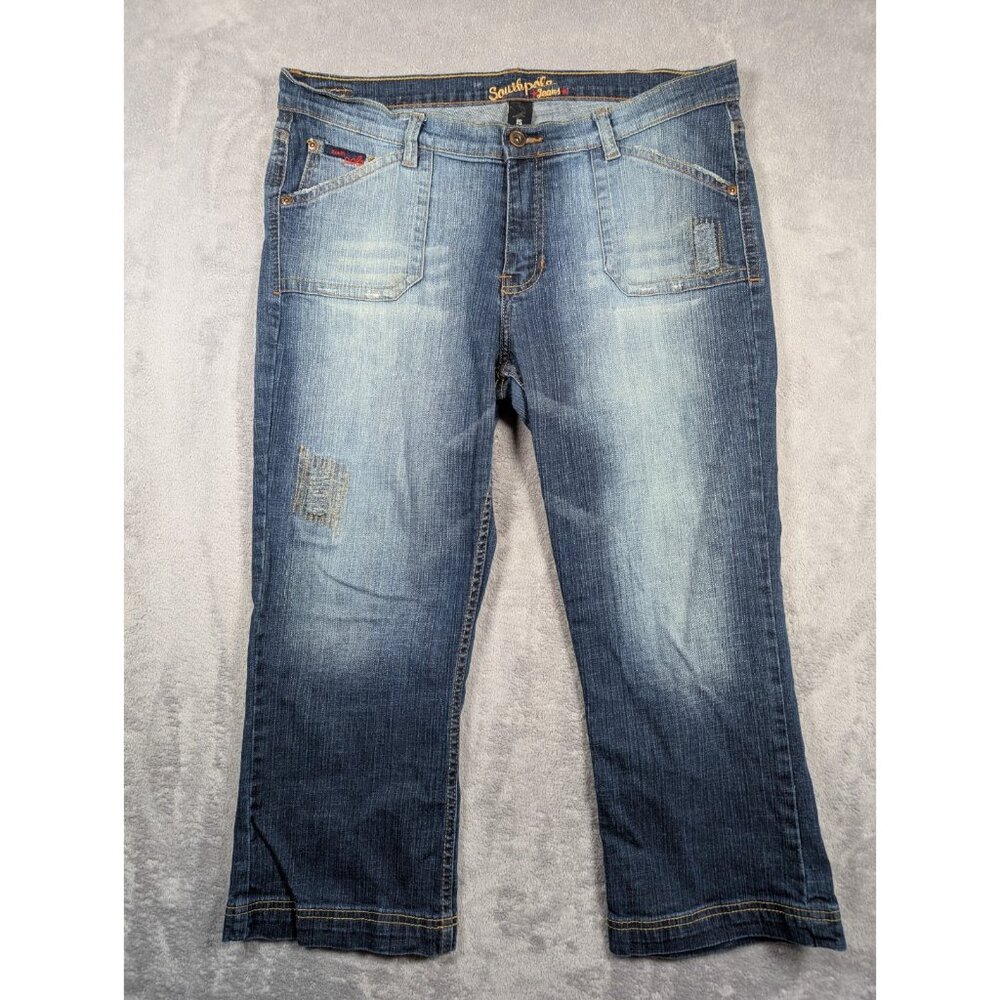 Southpole Jeans Womens Size 15 Distressed Ankle Crop Y2k Vintage Street Inspired